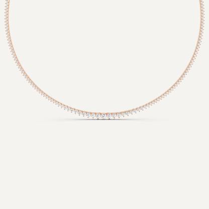 5 1/5 ctw Round Diamond Graduated Tennis Necklace - Lotus Diamond