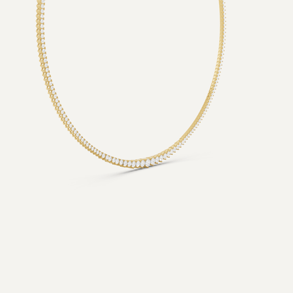 5 1/5 ctw Round Diamond Graduated Tennis Necklace - Lotus Diamond