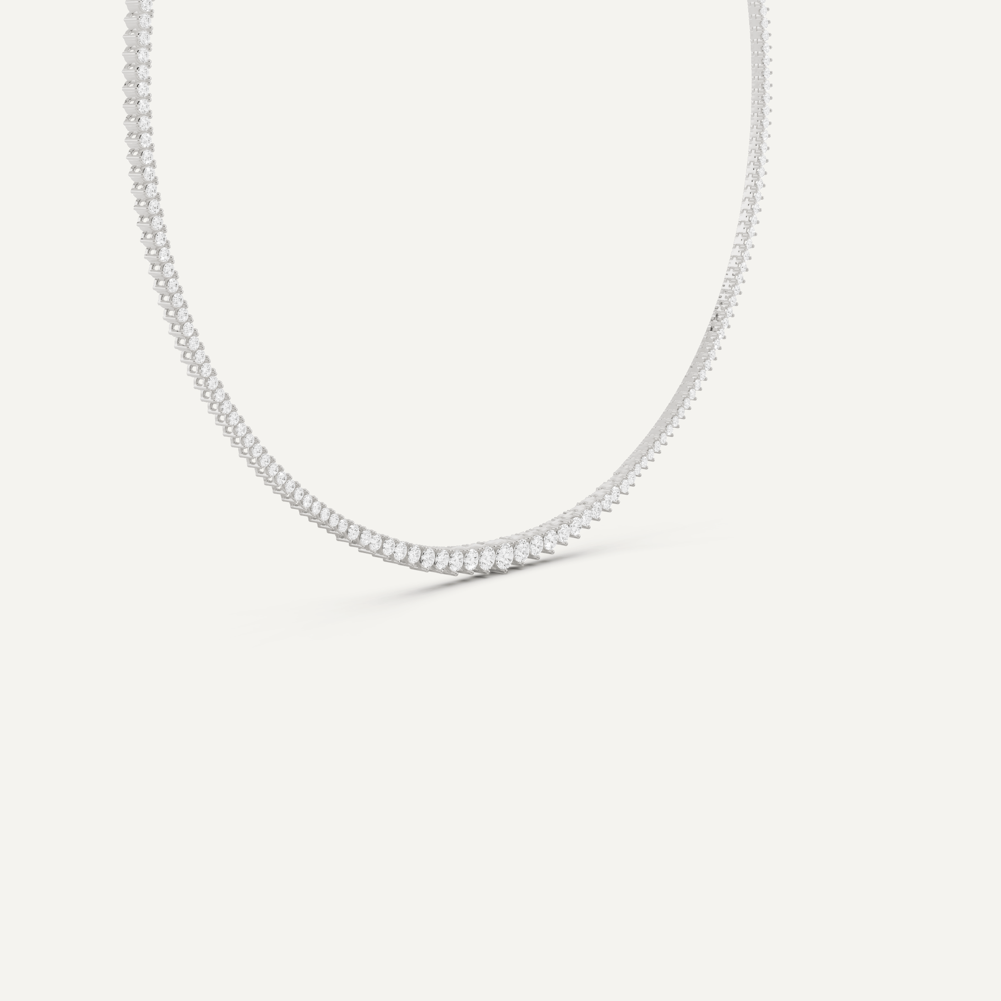 5 1/5 ctw Round Diamond Graduated Tennis Necklace - Lotus Diamond