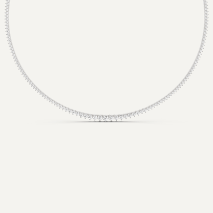 5 1/5 ctw Round Diamond Graduated Tennis Necklace - Lotus Diamond