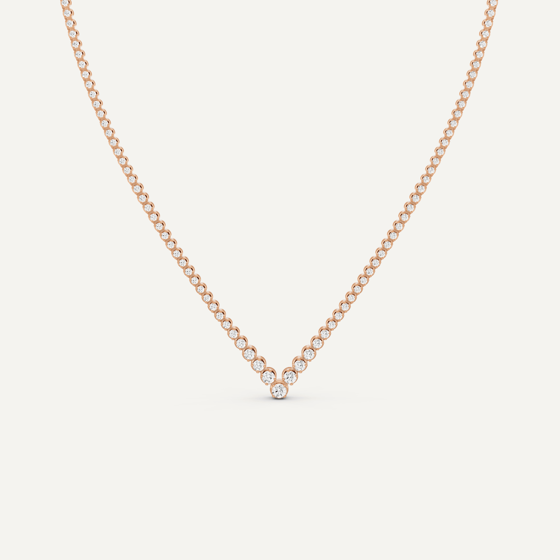 5 ctw Round Diamond Graduated Chevron Tennis Necklace - Lotus Diamond