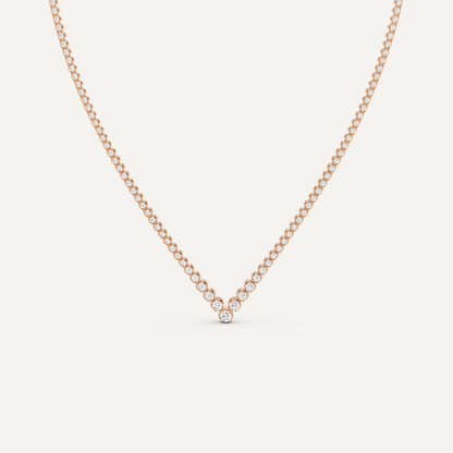 5 ctw Round Diamond Graduated Chevron Tennis Necklace - Lotus Diamond