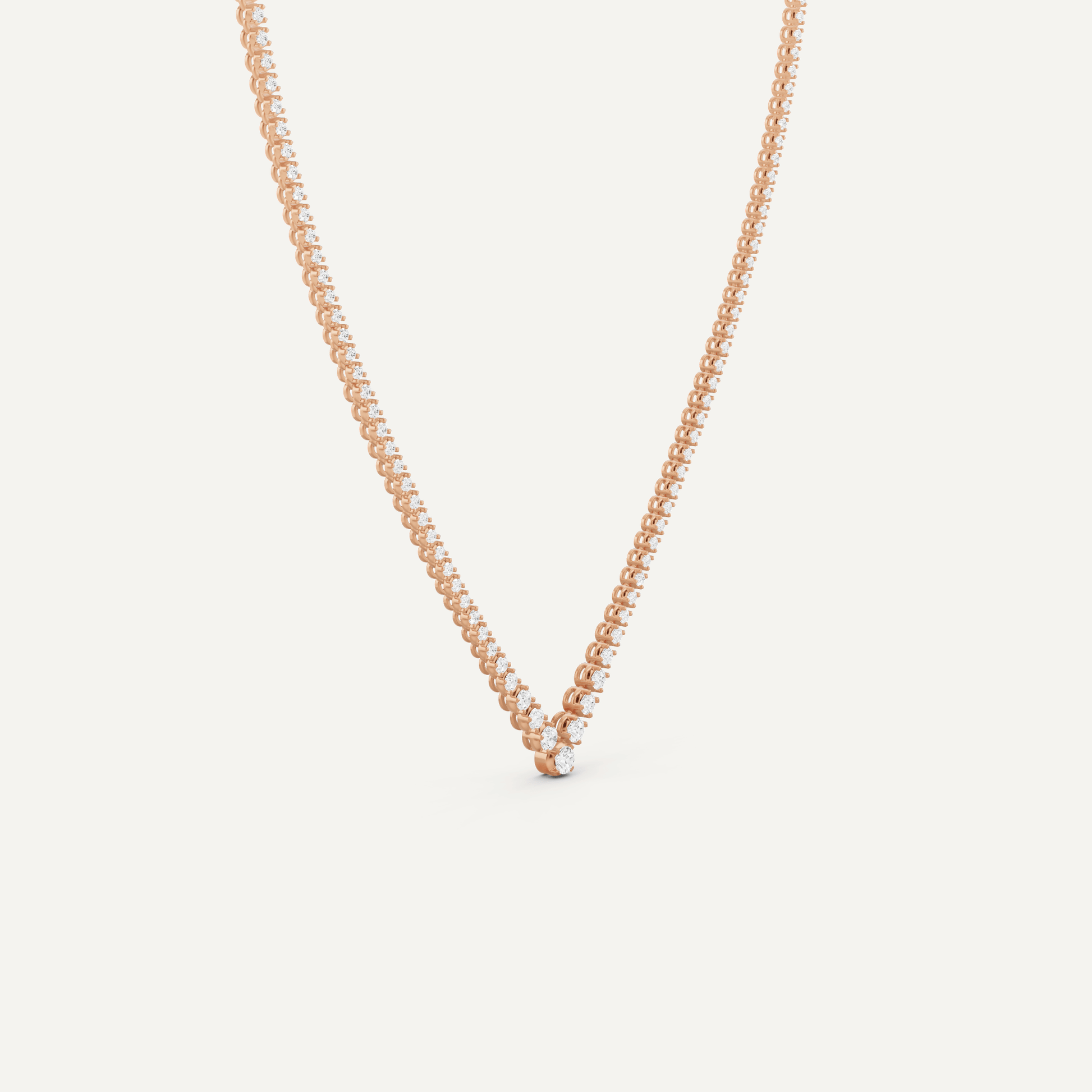 5 ctw Round Diamond Graduated Chevron Tennis Necklace - Lotus Diamond