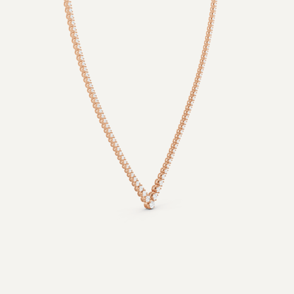 5 ctw Round Diamond Graduated Chevron Tennis Necklace - Lotus Diamond