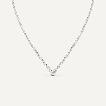 5 ctw Round Diamond Graduated Chevron Tennis Necklace - Lotus Diamond