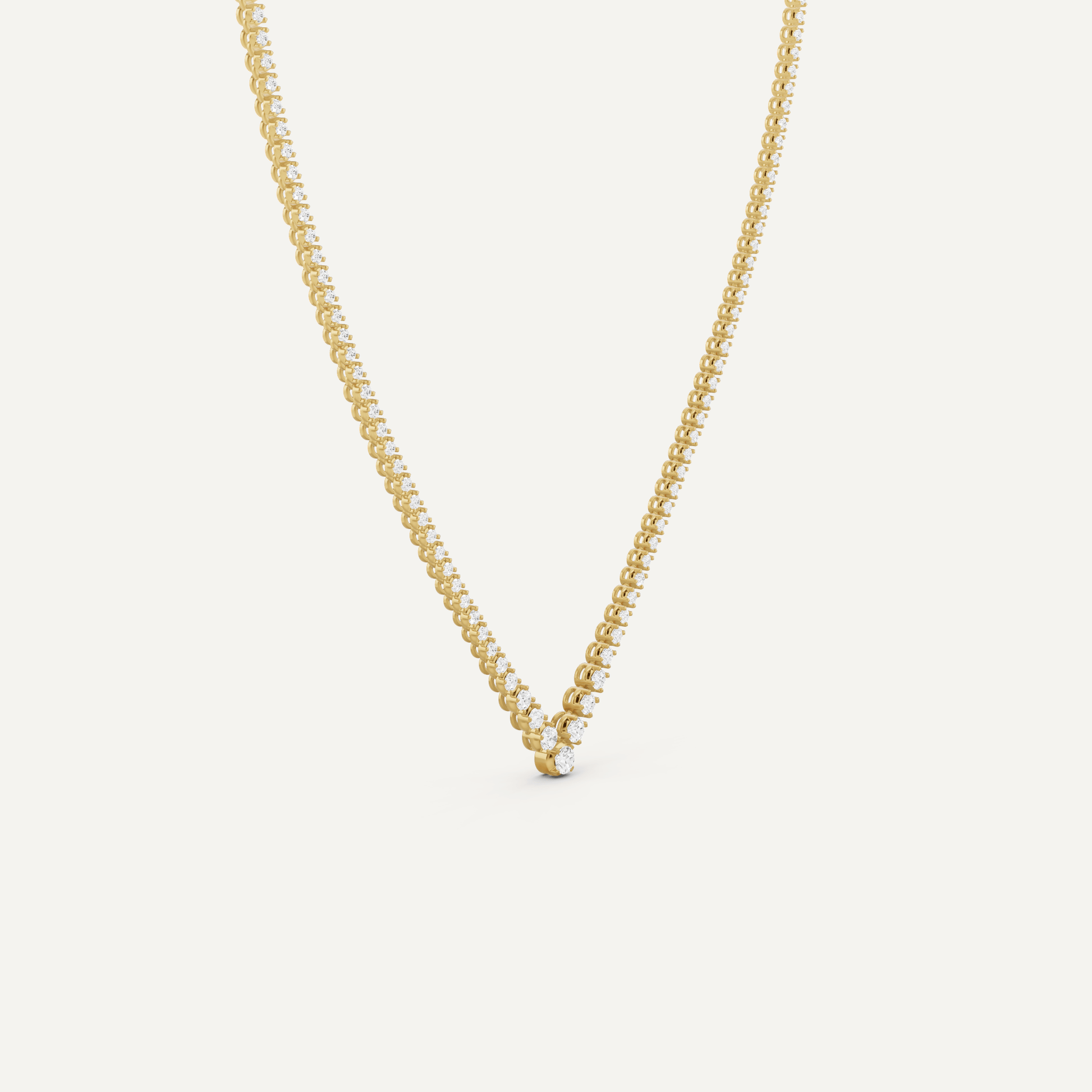 5 ctw Round Diamond Graduated Chevron Tennis Necklace - Lotus Diamond