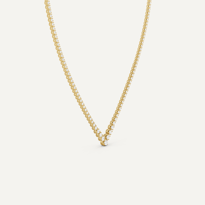 5 ctw Round Diamond Graduated Chevron Tennis Necklace - Lotus Diamond