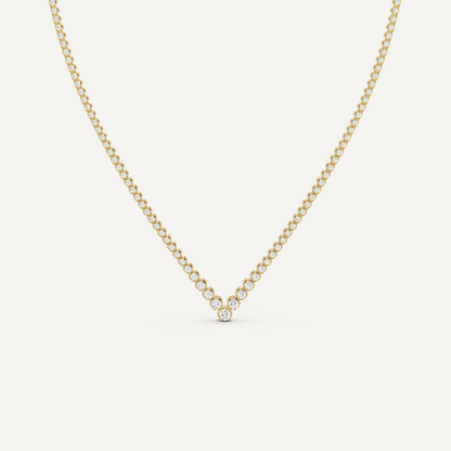 5 ctw Round Diamond Graduated Chevron Tennis Necklace - Lotus Diamond