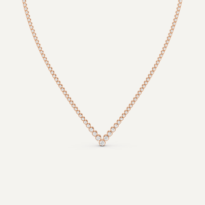 5 ctw Round Diamond Graduated Chevron Tennis Necklace - Lotus Diamond