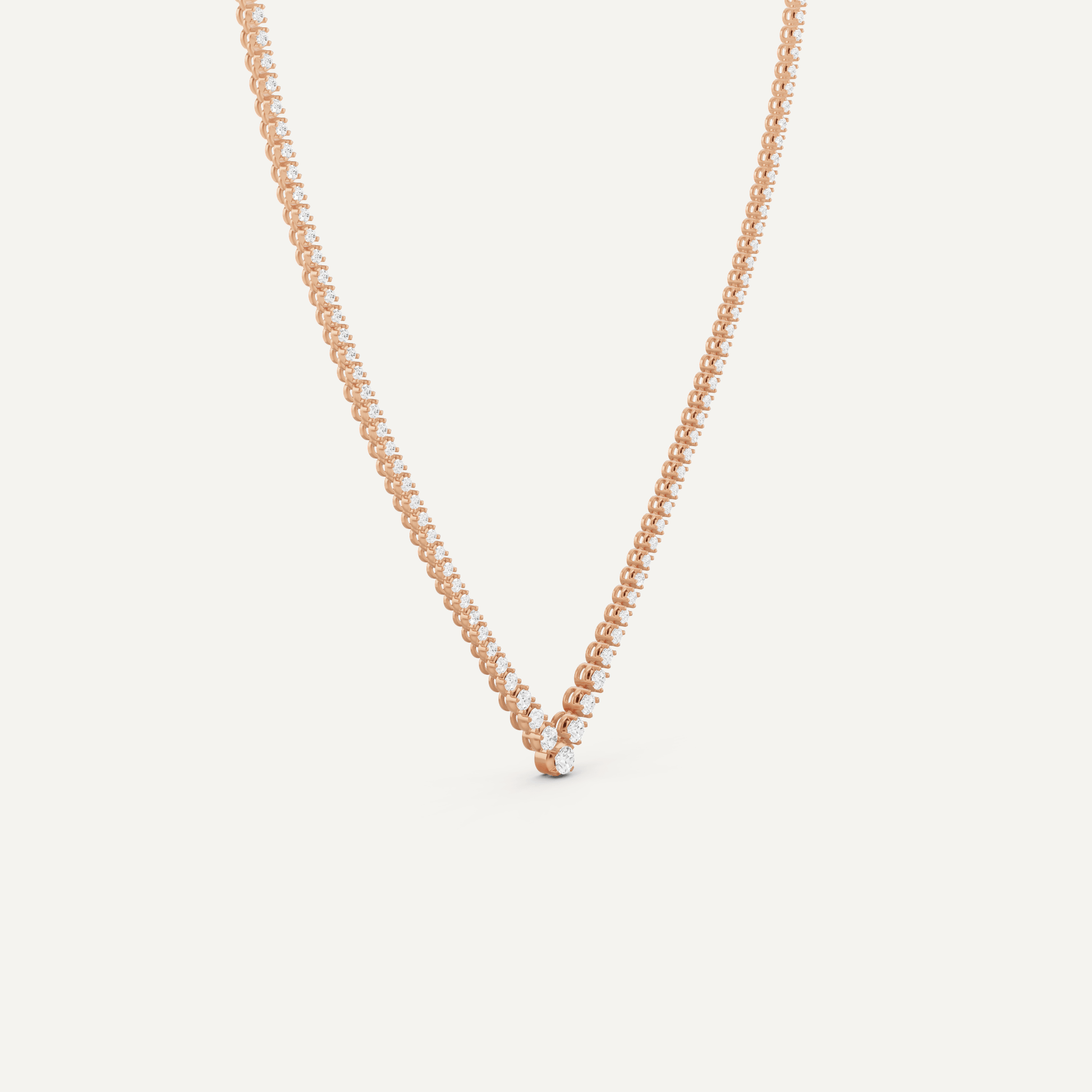 5 ctw Round Diamond Graduated Chevron Tennis Necklace - Lotus Diamond