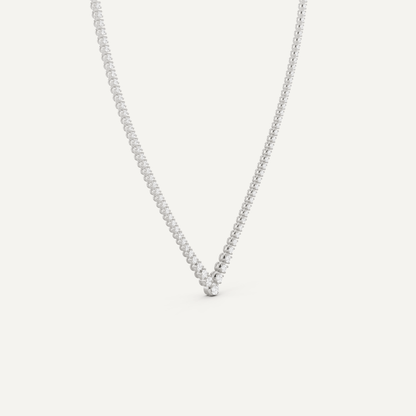 5 ctw Round Diamond Graduated Chevron Tennis Necklace - Lotus Diamond