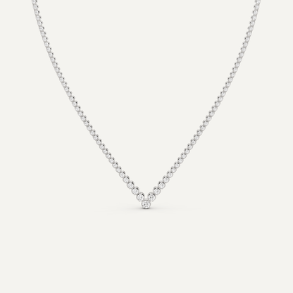 5 ctw Round Diamond Graduated Chevron Tennis Necklace - Lotus Diamond