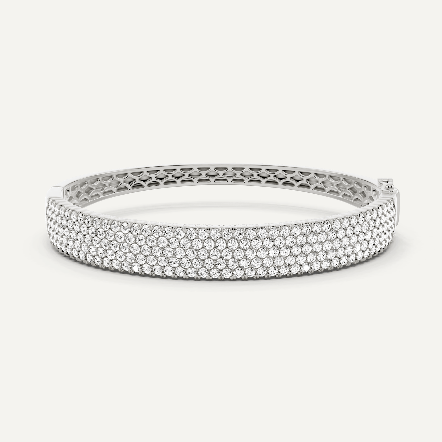 5 ctw Round Diamond Multirow Bangle Bracelet - Lotus Diamond