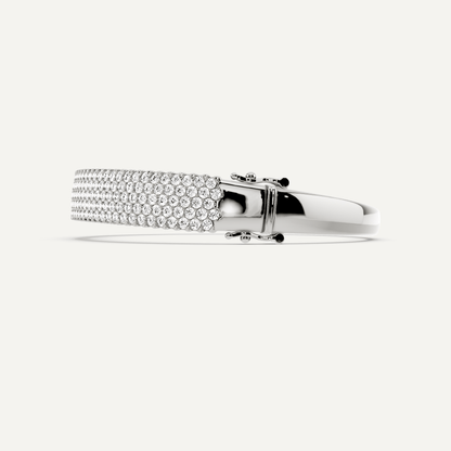 5 ctw Round Diamond Multirow Bangle Bracelet - Lotus Diamond