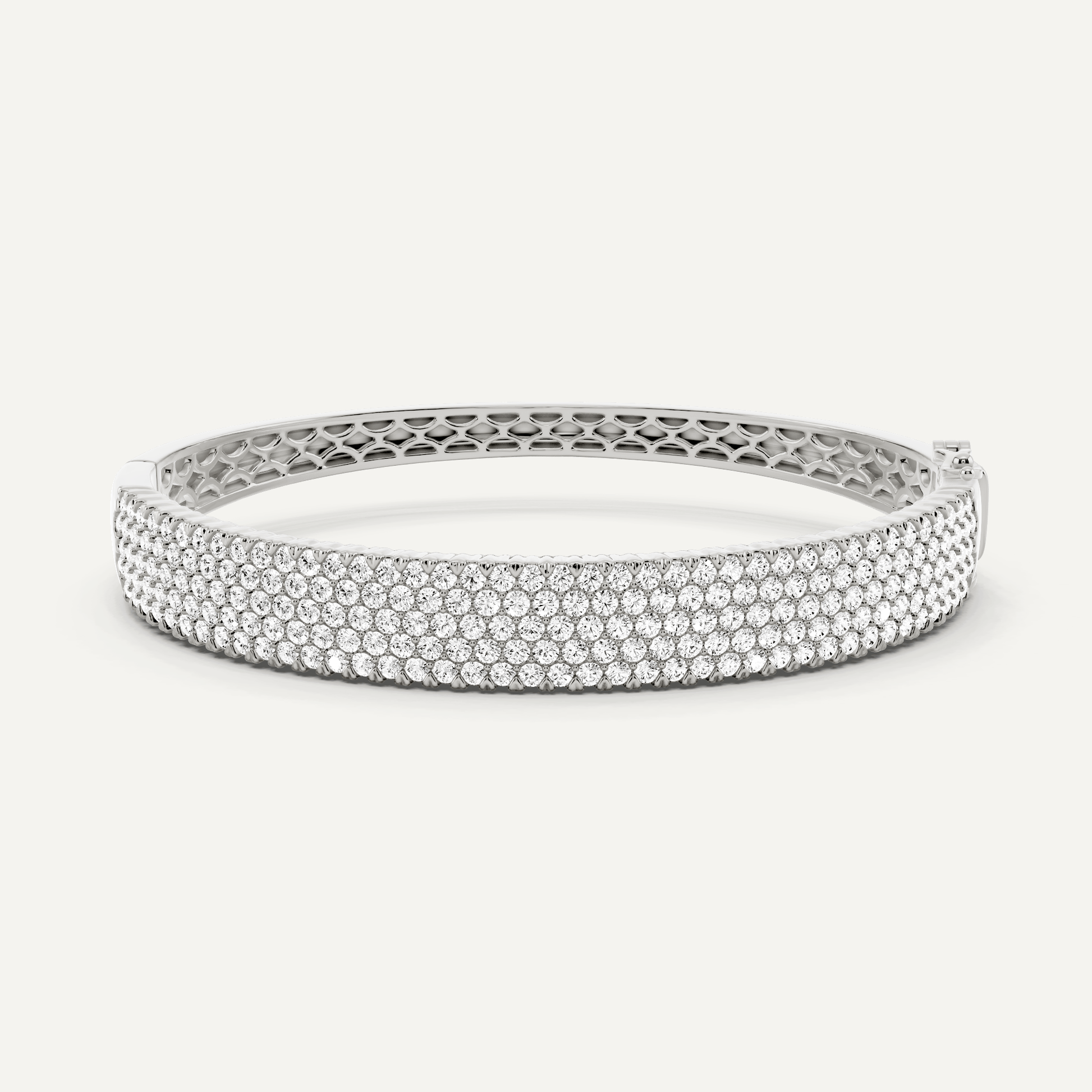 5 ctw Round Diamond Multirow Bangle Bracelet - Lotus Diamond