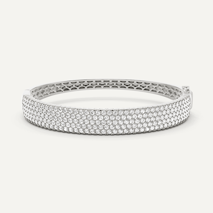 5 ctw Round Diamond Multirow Bangle Bracelet - Lotus Diamond