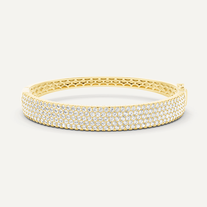 5 ctw Round Diamond Multirow Bangle Bracelet - Lotus Diamond