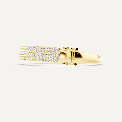 5 ctw Round Diamond Multirow Bangle Bracelet - Lotus Diamond