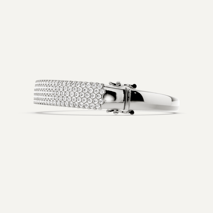 5 ctw Round Diamond Multirow Bangle Bracelet - Lotus Diamond