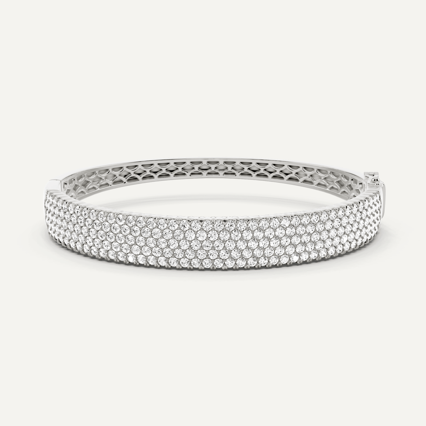 5 ctw Round Diamond Multirow Bangle Bracelet - Lotus Diamond