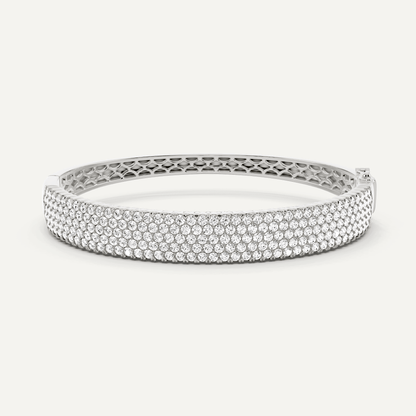 5 ctw Round Diamond Multirow Bangle Bracelet - Lotus Diamond