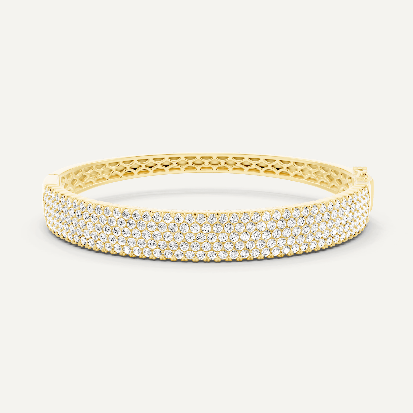 5 ctw Round Diamond Multirow Bangle Bracelet - Lotus Diamond