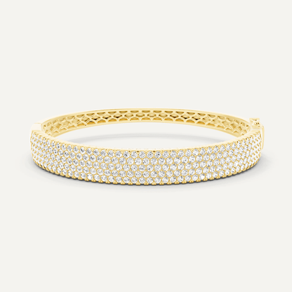 5 ctw Round Diamond Multirow Bangle Bracelet - Lotus Diamond