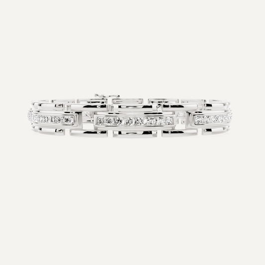 5 ctw Round Diamond Station Channel Fashion Bracelet - Lotus Diamond