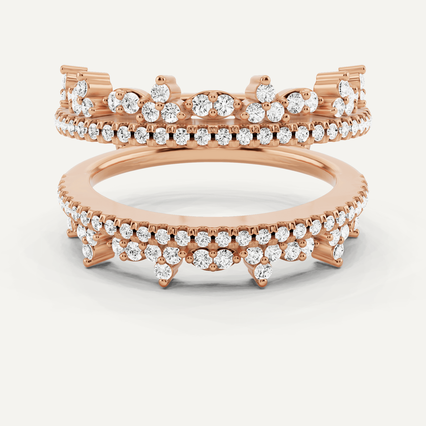 5/8 ctw Round Diamond Four Row Ring Enhancer - Lotus Diamond