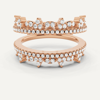 5/8 ctw Round Diamond Four Row Ring Enhancer - Lotus Diamond