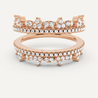5/8 ctw Round Diamond Four Row Ring Enhancer - Lotus Diamond