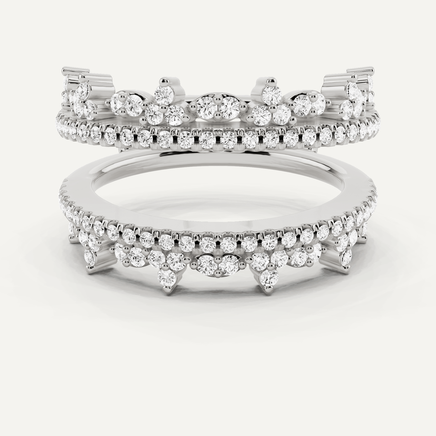 5/8 ctw Round Diamond Four Row Ring Enhancer - Lotus Diamond