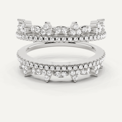 5/8 ctw Round Diamond Four Row Ring Enhancer - Lotus Diamond
