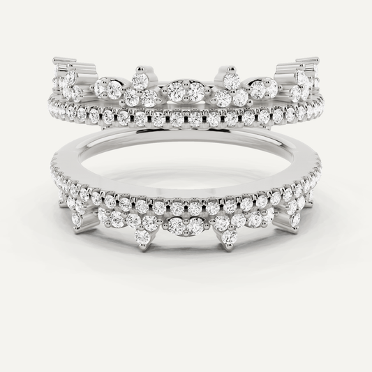 5/8 ctw Round Diamond Four Row Ring Enhancer - Lotus Diamond