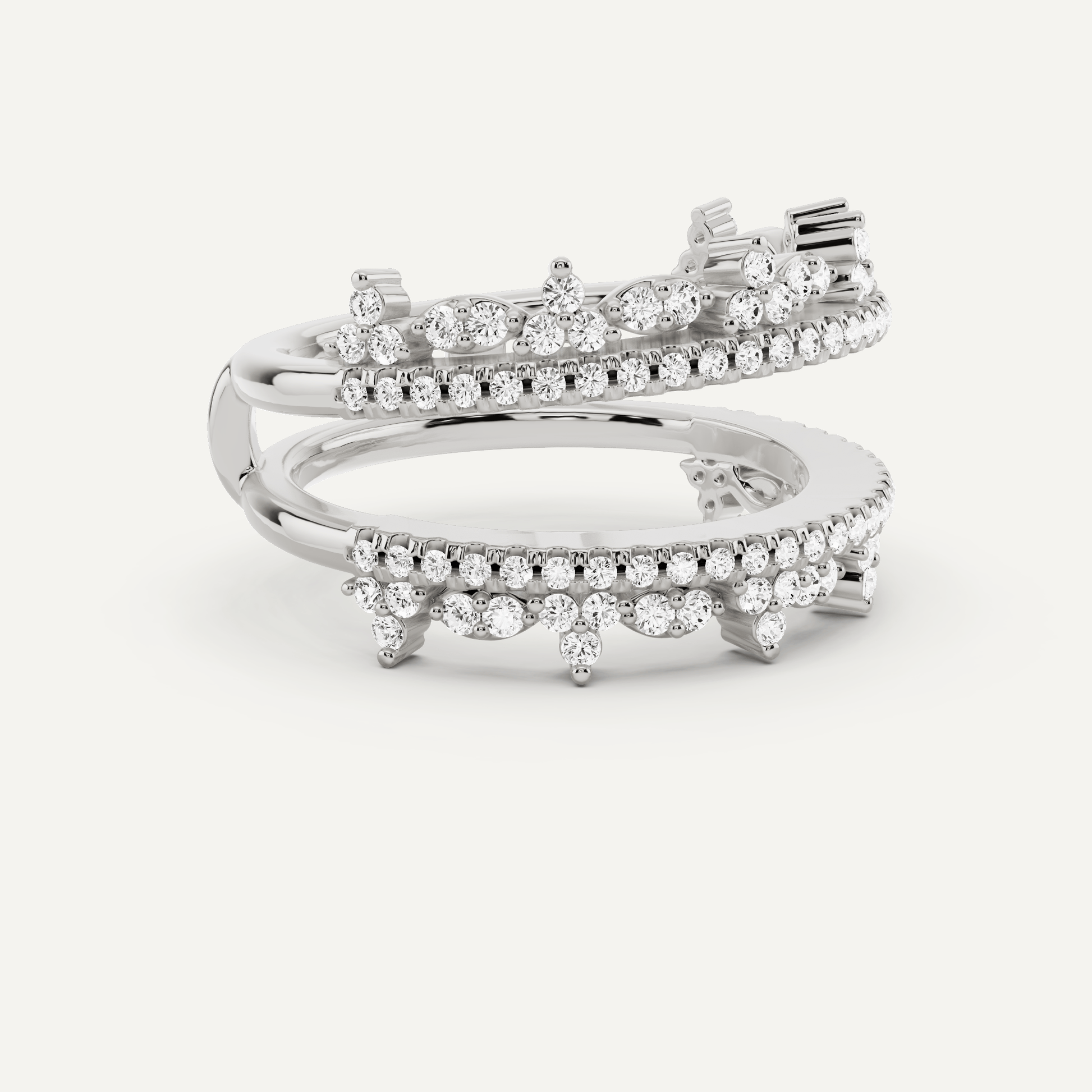5/8 ctw Round Diamond Four Row Ring Enhancer - Lotus Diamond