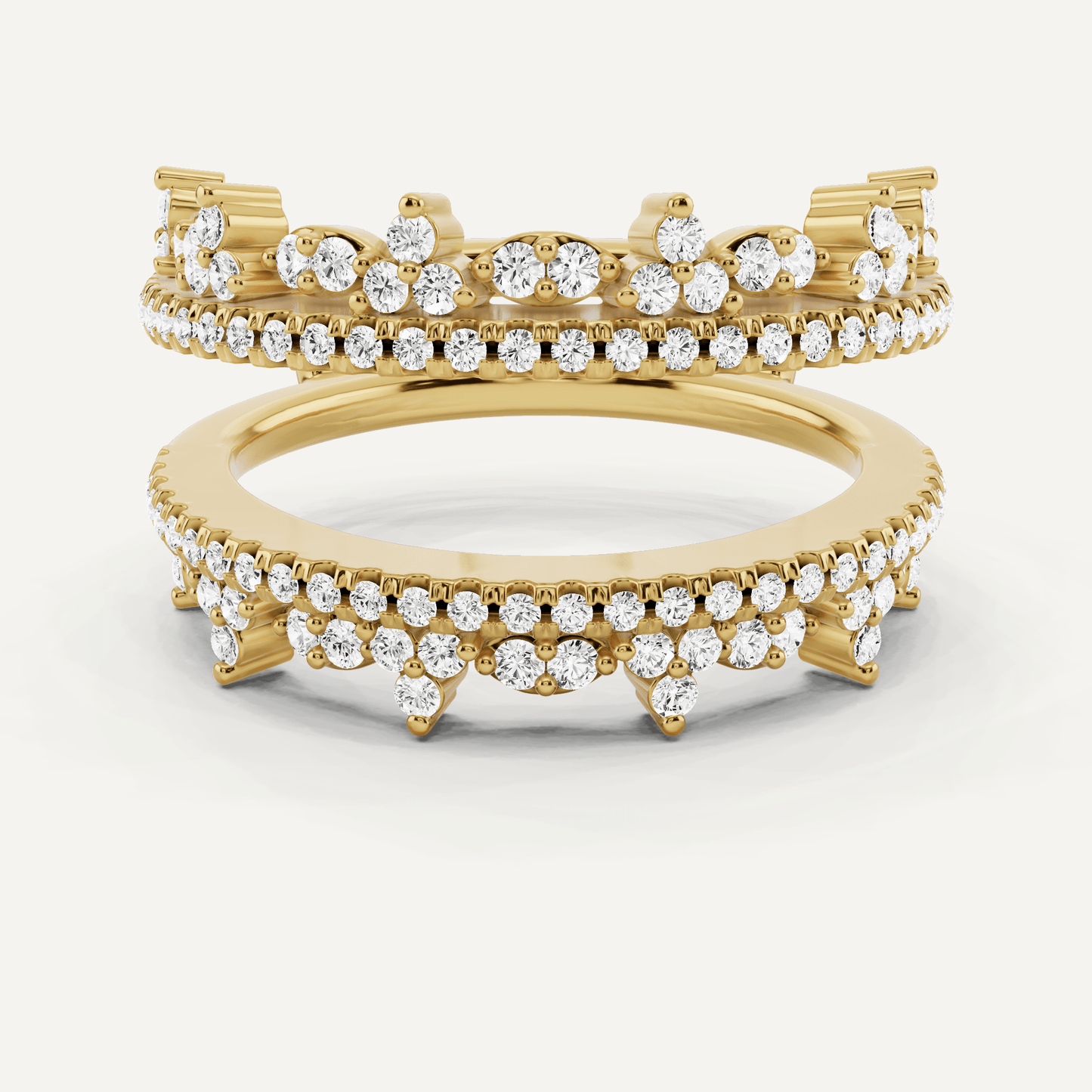 5/8 ctw Round Diamond Four Row Ring Enhancer - Lotus Diamond