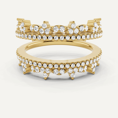 5/8 ctw Round Diamond Four Row Ring Enhancer - Lotus Diamond