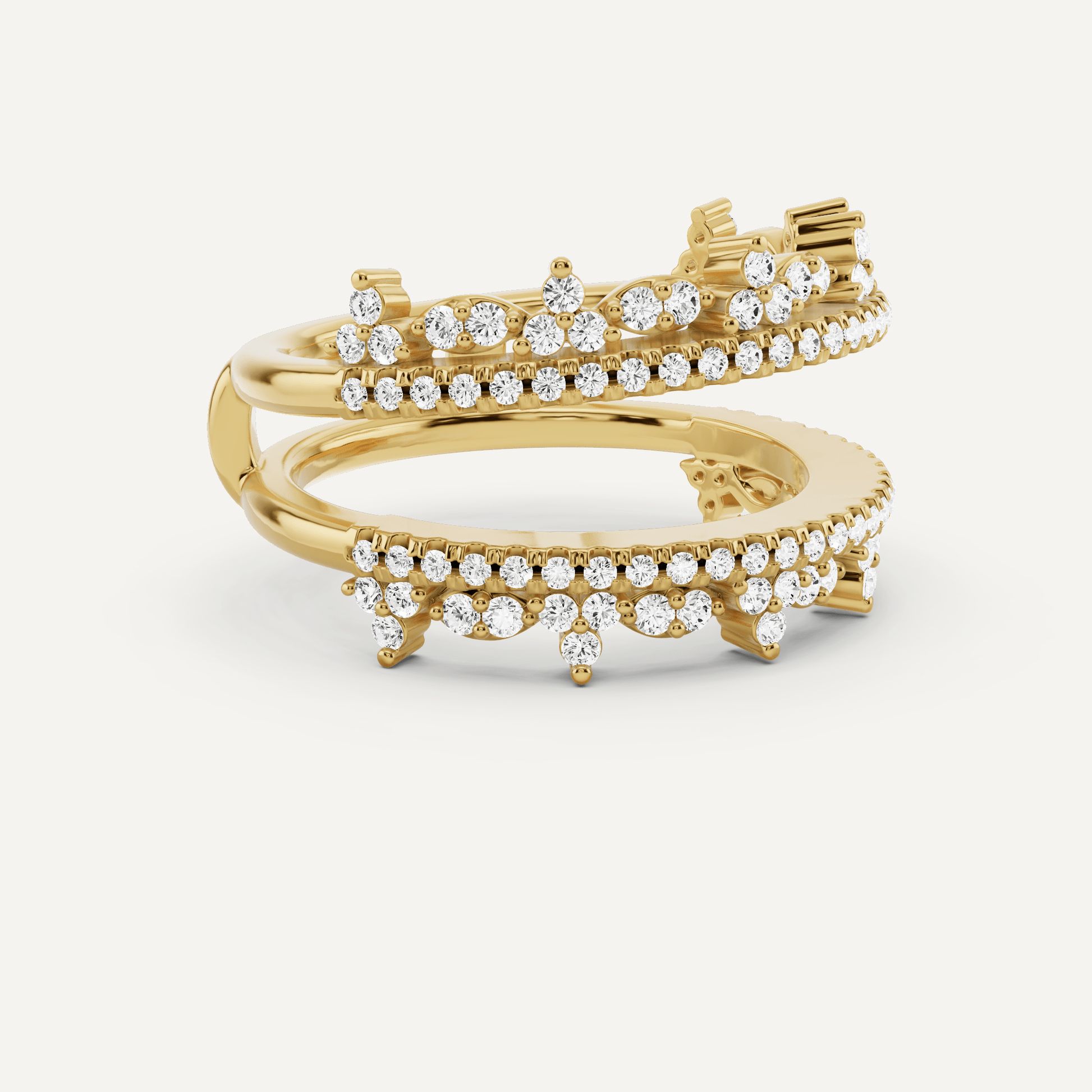 5/8 ctw Round Diamond Four Row Ring Enhancer - Lotus Diamond