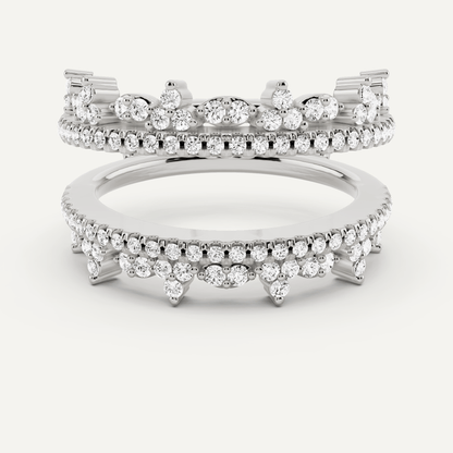 5/8 ctw Round Diamond Four Row Ring Enhancer - Lotus Diamond