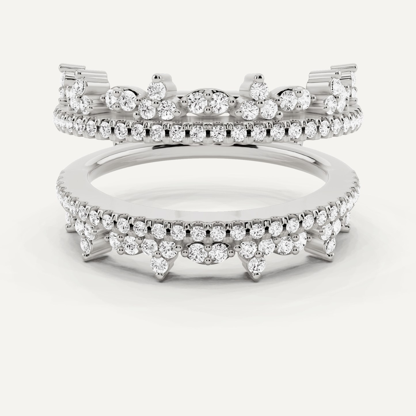 5/8 ctw Round Diamond Four Row Ring Enhancer - Lotus Diamond