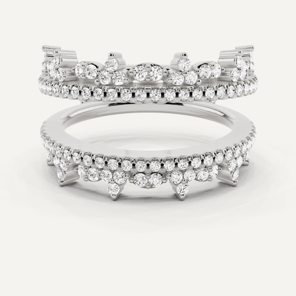 5/8 ctw Round Diamond Four Row Ring Enhancer - Lotus Diamond