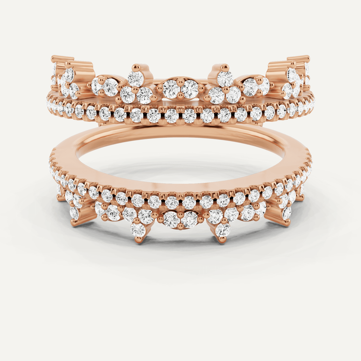5/8 ctw Round Diamond Four Row Ring Enhancer - Lotus Diamond