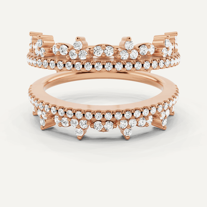 5/8 ctw Round Diamond Four Row Ring Enhancer - Lotus Diamond