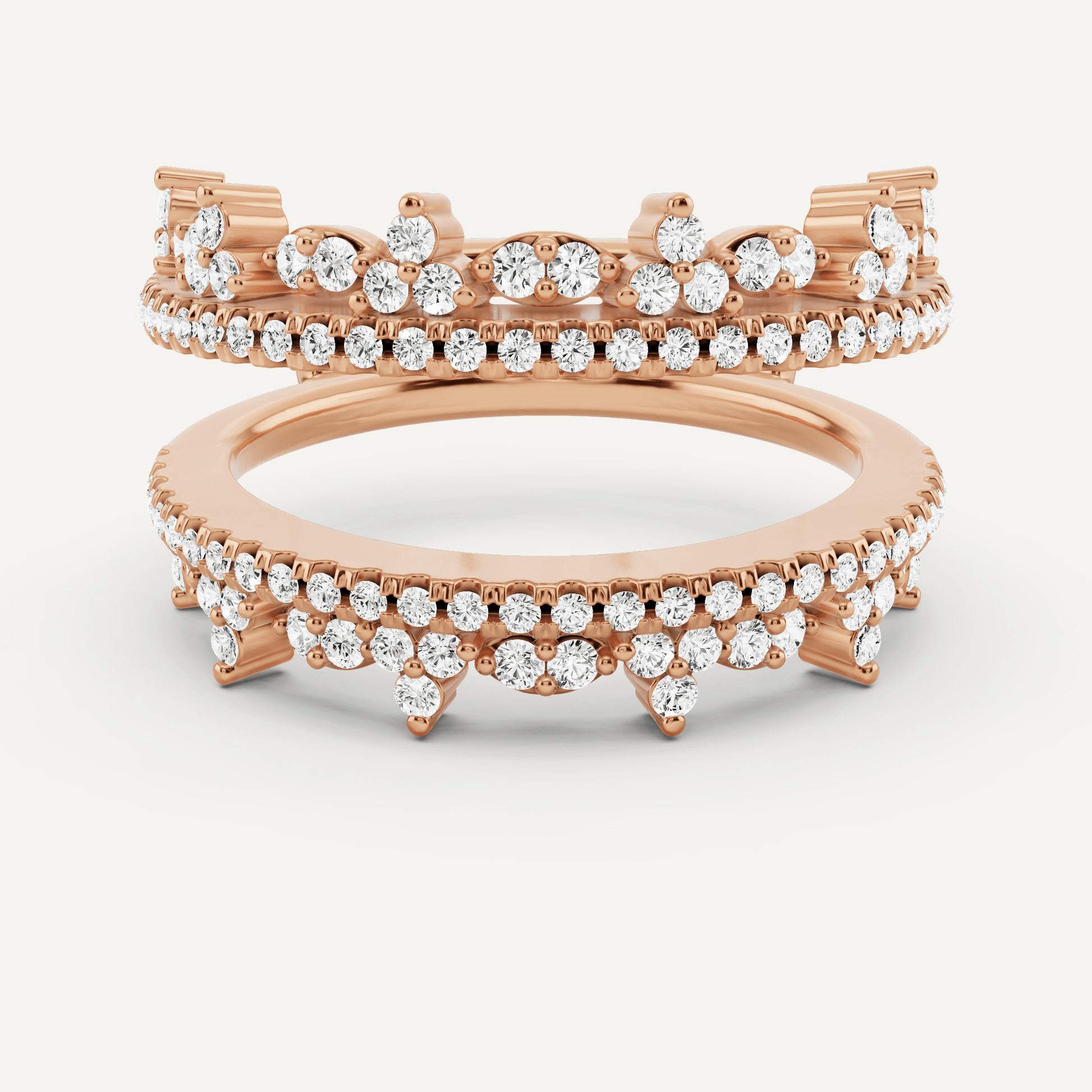 5/8 ctw Round Diamond Four Row Ring Enhancer - Lotus Diamond