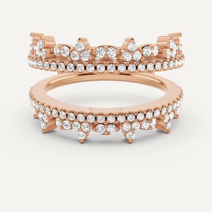 5/8 ctw Round Diamond Four Row Ring Enhancer - Lotus Diamond