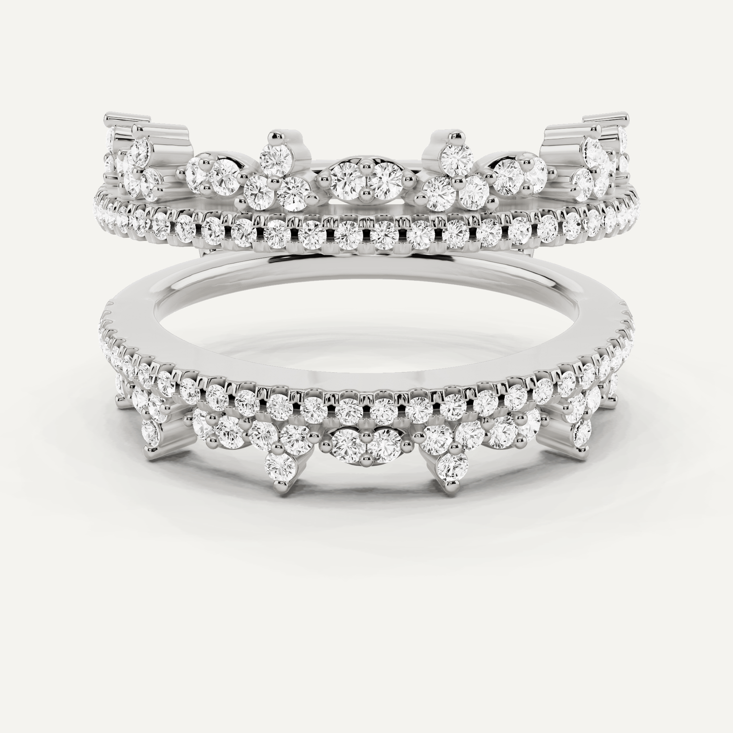 5/8 ctw Round Diamond Four Row Ring Enhancer - Lotus Diamond