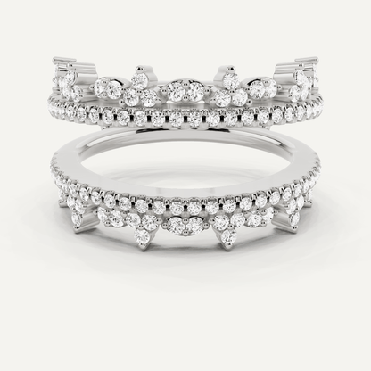 5/8 ctw Round Diamond Four Row Ring Enhancer - Lotus Diamond