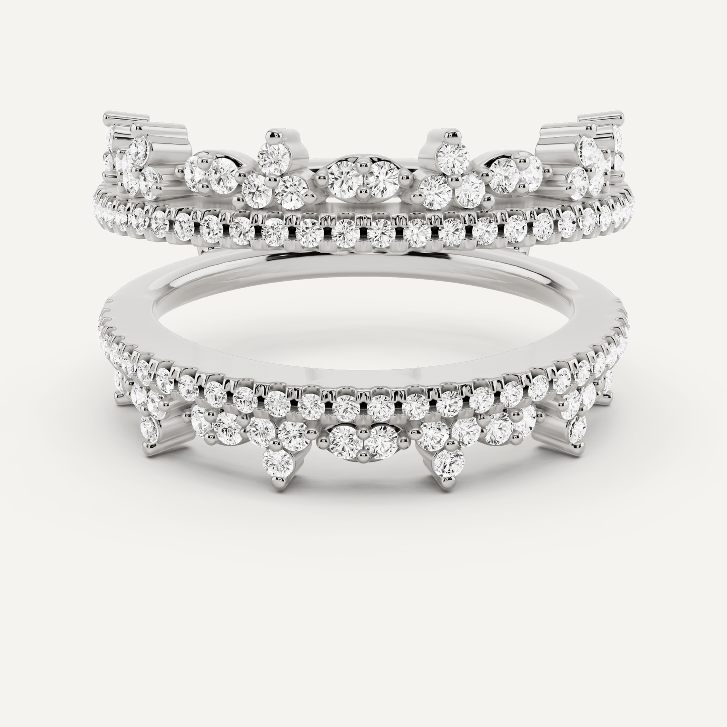5/8 ctw Round Diamond Four Row Ring Enhancer - Lotus Diamond