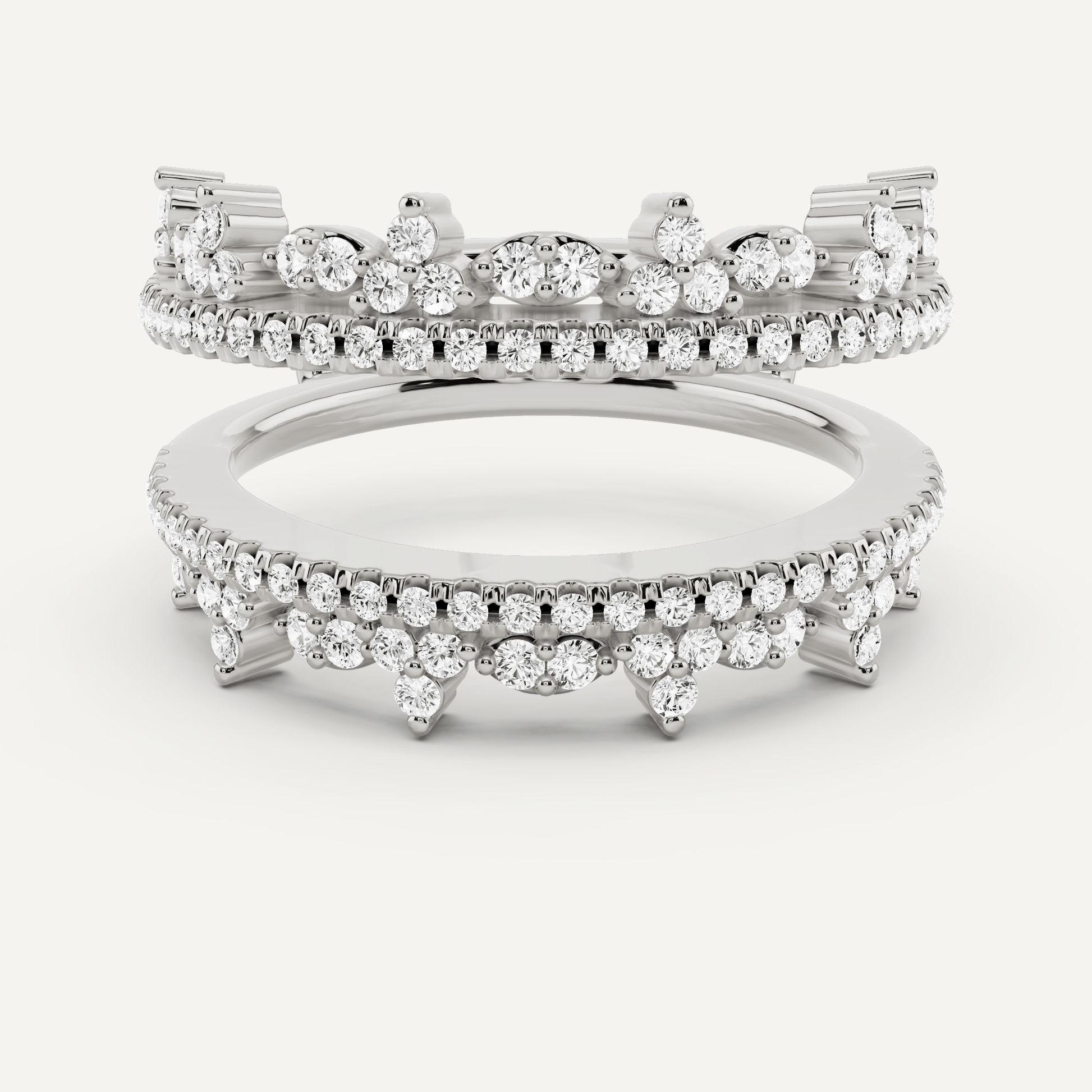 5/8 ctw Round Diamond Four Row Ring Enhancer - Lotus Diamond