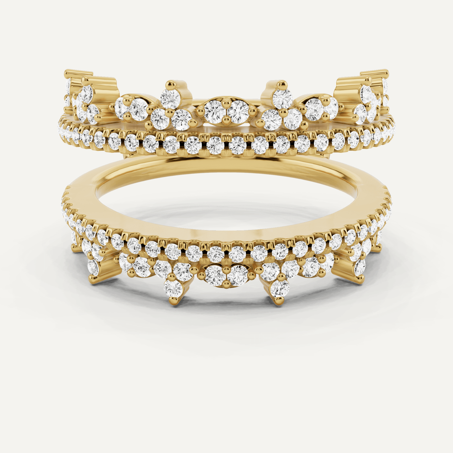 5/8 ctw Round Diamond Four Row Ring Enhancer - Lotus Diamond